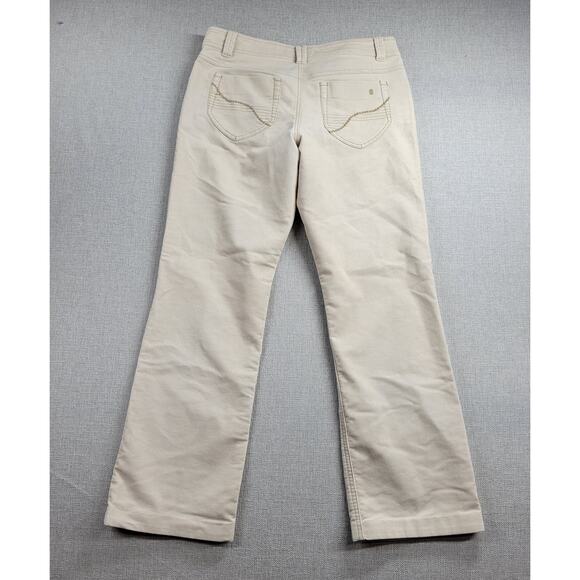 Izod Womens Corduroy Jeans Size 8 Beige Stretch Flare Leg Casual Work Pants‎ - Picture 4 of 10